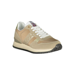 Beige Damen-Sneaker aus Polyester
