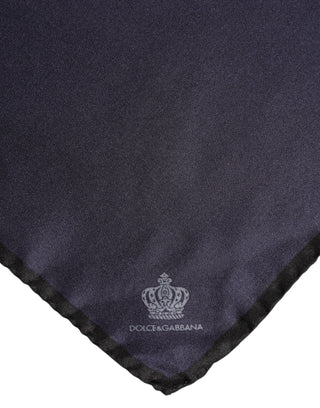 Pañuelo cuadrado de seda azul DG Crown para hombre