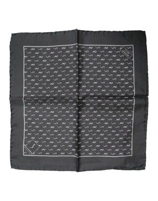 Foulard aus Seide für Herren mit schwarzem Fischmuster