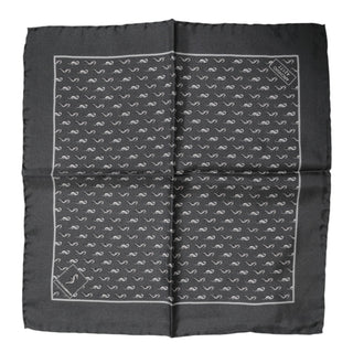 Foulard aus Seide für Herren mit schwarzem Fischmuster