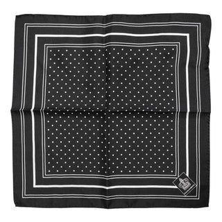 Black White Polka Dot Men Foulard Scarf