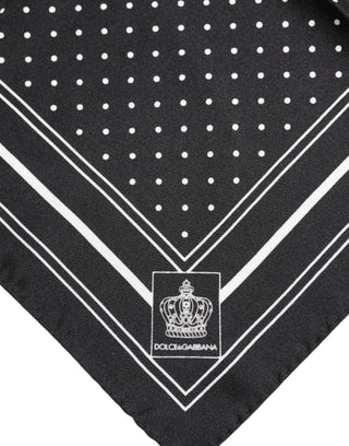 Black White Polka Dot Men Foulard Scarf