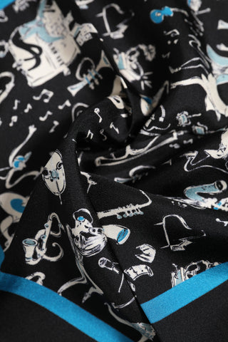 Black Jazz Club Seidenschal Herren Foulard Tuch
