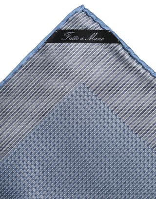 Pañuelo cuadrado de hombre azul claro de seda