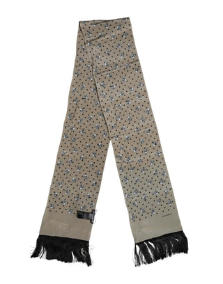 Graue Totenköpfe Seide Fransen Herren Foulard Schal