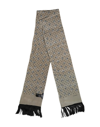 Graue Totenköpfe Seide Fransen Herren Foulard Schal