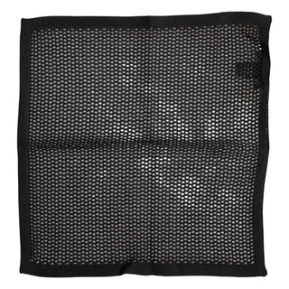 Black Patterned Cotton Square Foulard Scarf