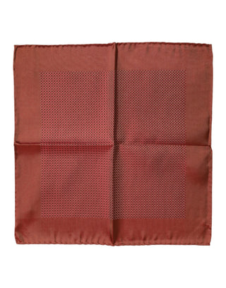 Orange Silk Square Men Foulard Scarf