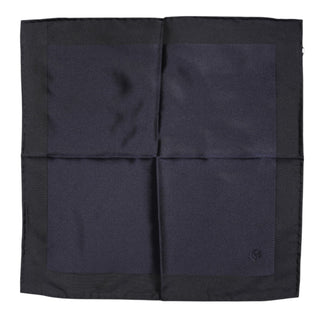 Dark Blue Silk Square Men Foulard Scarf