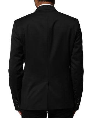 Schwarze zweireihige Herren-Anzugjacke Sakko