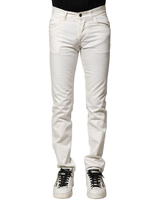 Weiße Baumwoll-Skinny-Jeans für Herren