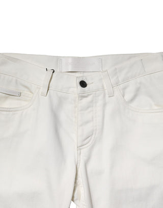 Weiße Baumwoll-Skinny-Jeans für Herren