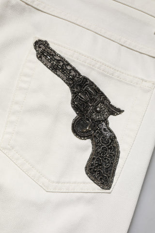 Weiße Baumwoll-Skinny-Jeans für Herren