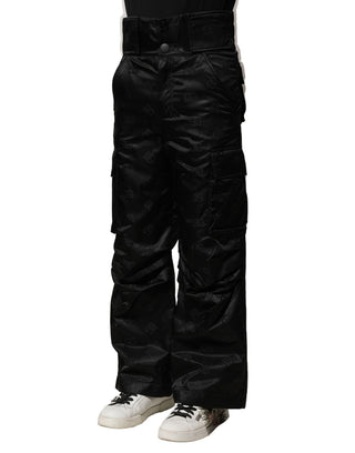 Schwarze Nylonhose mit geradem Bein und DG-Logo