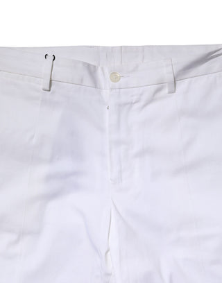 Weiße Baumwollhose für Herren mit geradem Logo-Schnitt