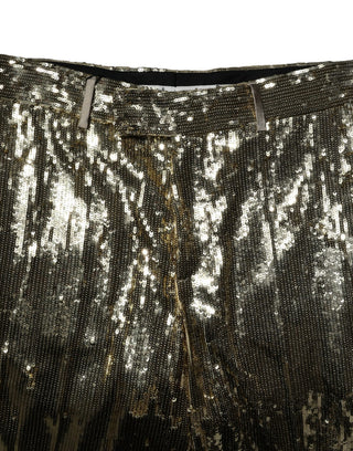 Bermudashorts aus Polyester mit Goldpailletten-Verzierung