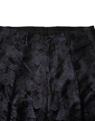 Dark Gray Black Jacquard 3 Piece Single Breasted Suit