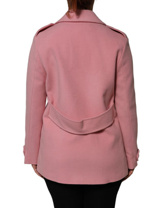 Rosa Woll-Zweireiher-Blazerjacke