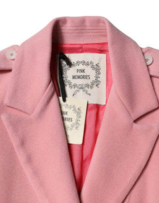 Rosa Woll-Zweireiher-Blazerjacke