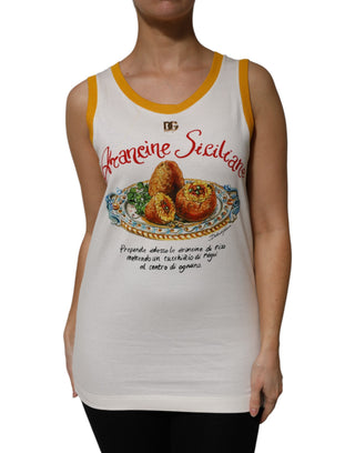 Weißes Araneine Siciliane ärmelloses Tanktop