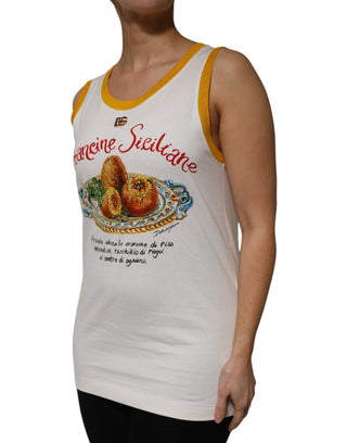 Weißes Araneine Siciliane ärmelloses Tanktop