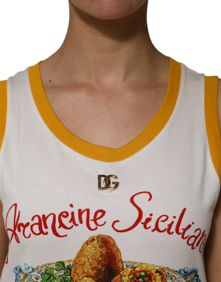 Weißes Araneine Siciliane ärmelloses Tanktop