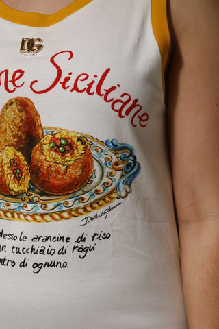 Weißes Araneine Siciliane ärmelloses Tanktop