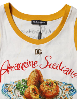 Weißes Araneine Siciliane ärmelloses Tanktop