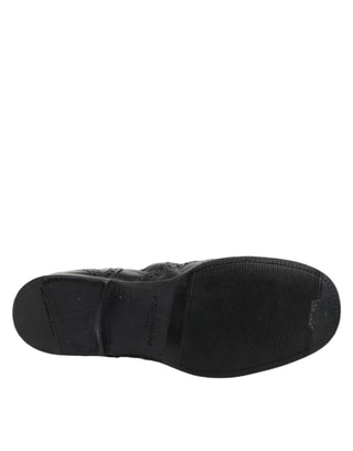 Schwarze Leder-Stiefeletten zum Hineinschlüpfen