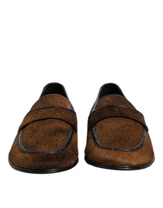 Braune Slipper aus Leder zum Hineinschlüpfen für Herren