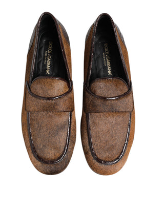 Braune Slipper aus Leder zum Hineinschlüpfen für Herren