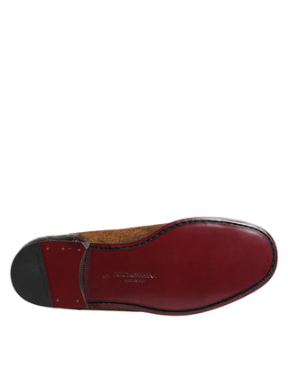 Braune Slipper aus Leder zum Hineinschlüpfen für Herren