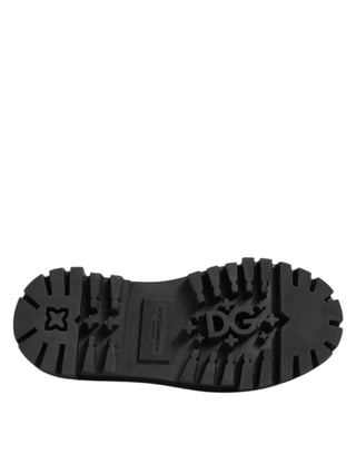 Trekking-Derbyschuhe aus schwarzem Lackleder