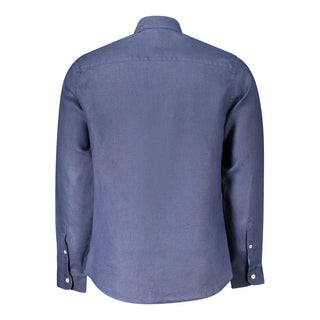 Blu Leinen Herrenhemd