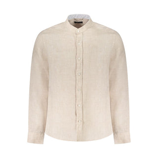 Beige Leinen Herrenhemd