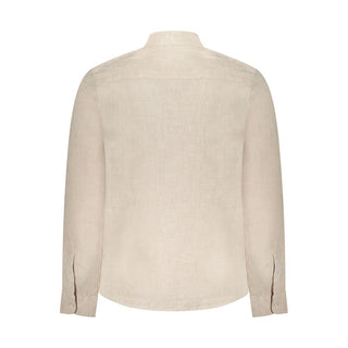 Beige Leinen Herrenhemd