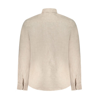 Beige Linen Men Shirt