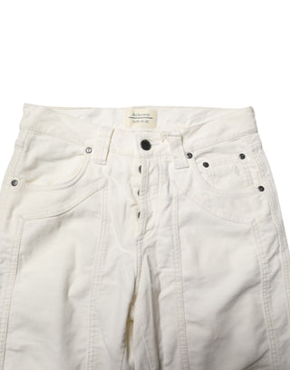 White Cotton Stretch Straight Fit Men Denim Jeans