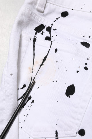 White ColorSplash Skinny Denim Jeans