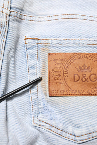 Hellblaue zerrissene Skinny-Jeans