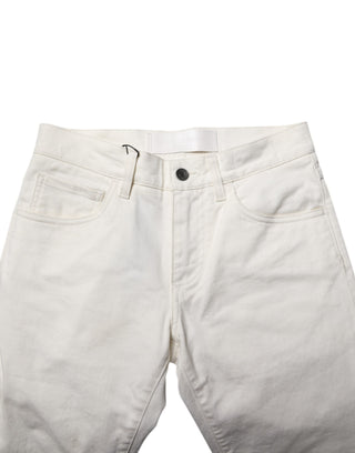 White Cotton Skinny Men Denim Jeans