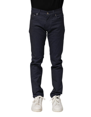 Dunkelblaue Röhrenjeans aus Baumwolle