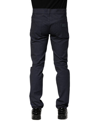 Dunkelblaue Röhrenjeans aus Baumwolle
