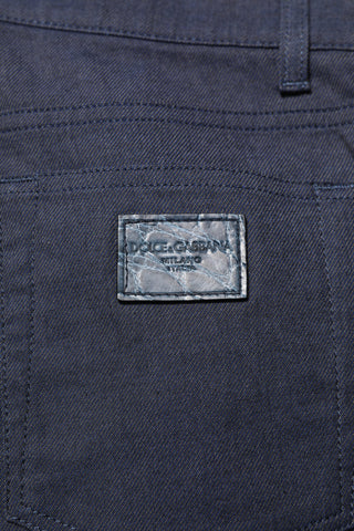 Dunkelblaue Röhrenjeans aus Baumwolle