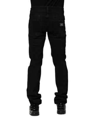 Schwarze Skinny Herrenjeans aus Baumwolle