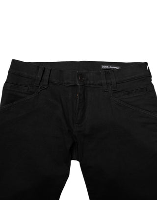 Schwarze Skinny Herrenjeans aus Baumwolle