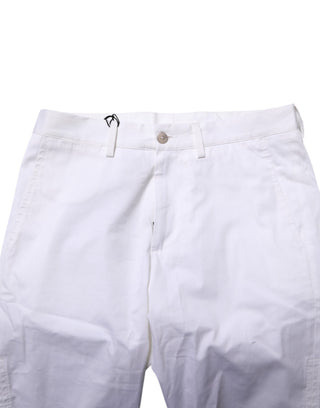 Weiße Baumwoll-Stretch-Denim-Bermuda-Shorts für Herren