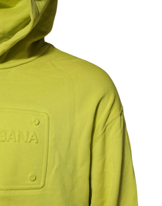 Green Cotton Hooded Logo Sweatshirt Sweater
