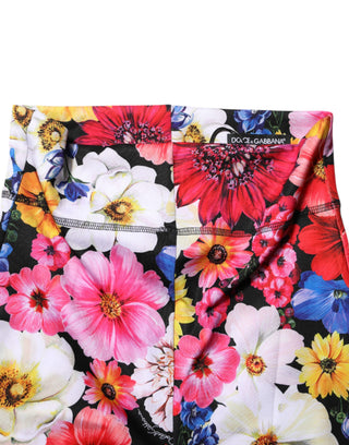 Mehrfarbige Leggings mit Blumenmuster und hoher Taille