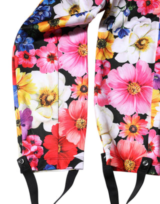 Mehrfarbige Leggings mit Blumenmuster und hoher Taille